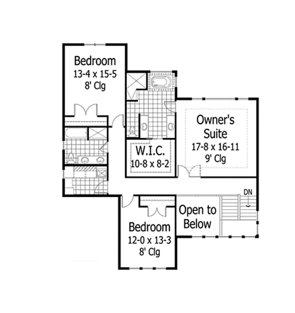 House Plan Design - Prairie Floor Plan - Upper Floor Plan #51-1113