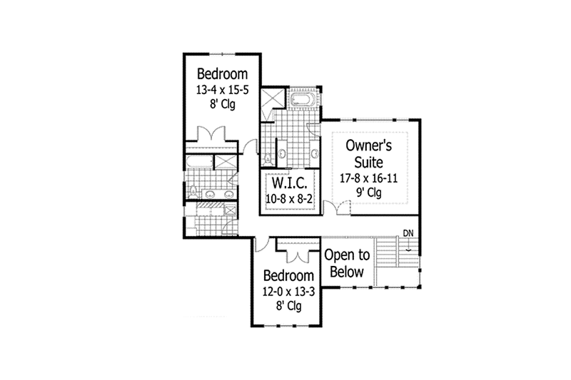 Dream House Plan - Floor Plan - Upper Floor for Prairie House Plan #51-1113 - 3 bed, 2.5 bath