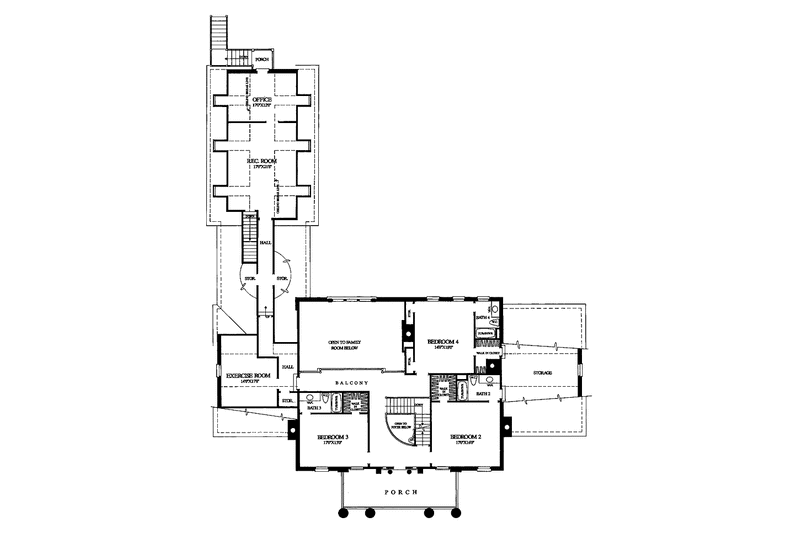 Dream House Plan - Floor Plan - Upper Floor for Classical House Plan #137-307 - 4 bed, 4 bath