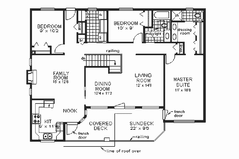 Dream House Plan - Floor Plan - Main Floor for European House Plan #18-153 - 3 bed, 2 bath