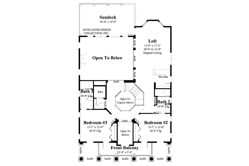 Dream House Plan - Floor Plan - Upper Floor for Southern House Plan #930-406 - 3 bed, 3.5 bath