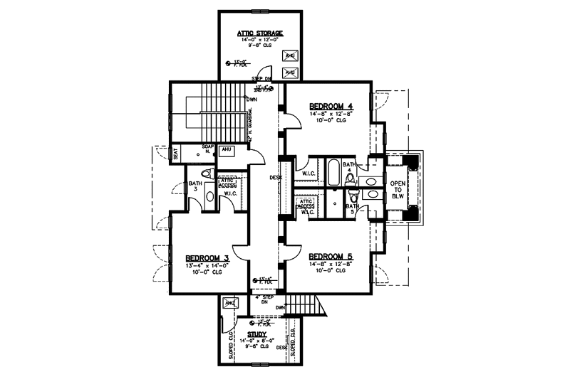 Home Plan - Floor Plan - Upper Floor for Mediterranean House Plan #1019-14 - 5 bed, 6.5 bath