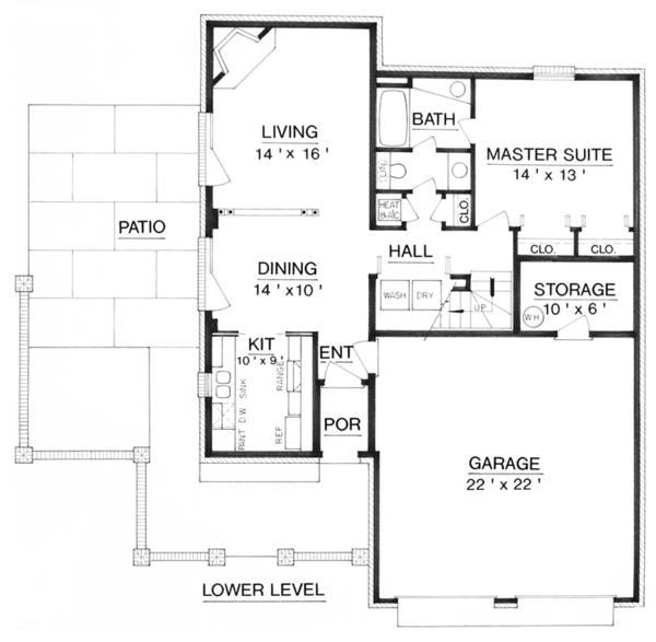 Architectural House Design - Traditional Floor Plan - Main Floor Plan #45-565