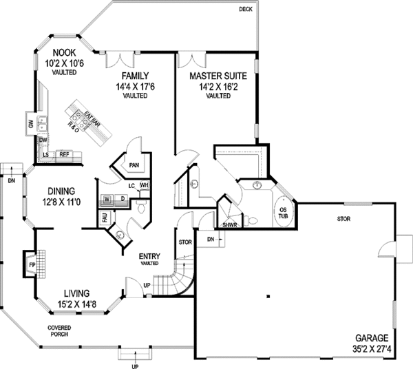 House Design - Ranch Floor Plan - Main Floor Plan #60-1026