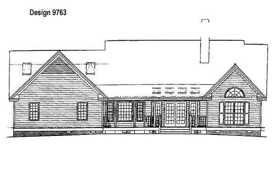 Exterior - Rear Elevation for Country House Plan #929-205 - 3 bed, 2 bath