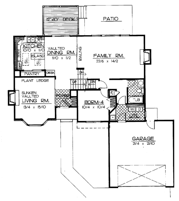 Home Plan - Contemporary Floor Plan - Main Floor Plan #100-505