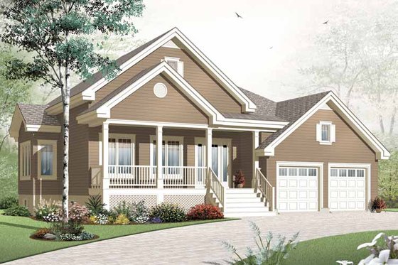 Exterior - Front Elevation 3 for Country House Plan #23-2384 - 2 bed, 1 bath