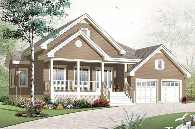 Dream House Plan - Exterior - Front Elevation 3 for Country House Plan #23-2384 - 2 bed, 1 bath