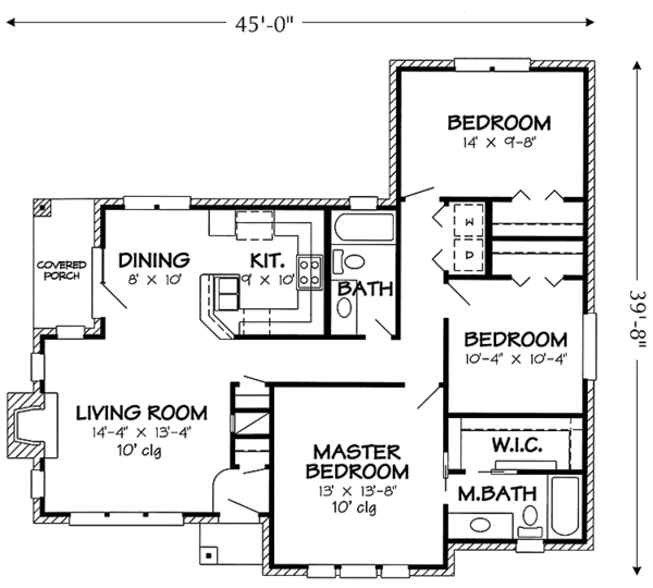 Architectural House Design - Country Floor Plan - Main Floor Plan #968-1