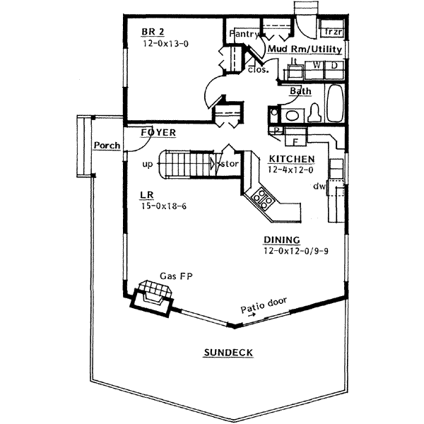 House Blueprint - Cabin Floor Plan - Main Floor Plan #126-106