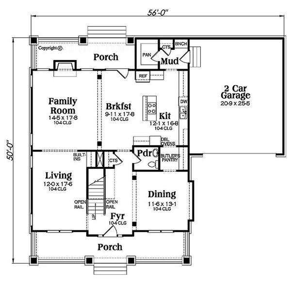 Bungalow Floor Plan - Main Floor Plan #419-298