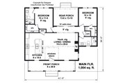 Farmhouse Style House Plan - 2 Beds 2 Baths 1004 Sq/Ft Plan #51-1446 Floor 
