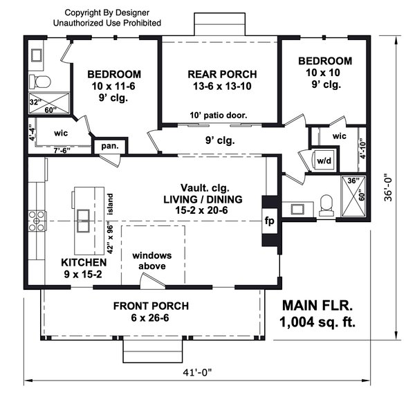House Blueprint - Farmhouse Floor Plan - Main Floor Plan #51-1446