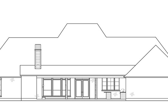 Exterior - Rear Elevation for Southern House Plan #1074-17 - 4 bed, 3 bath