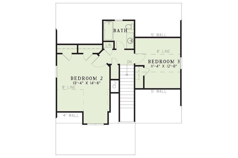 Dream House Plan - Floor Plan - Upper Floor for Country House Plan #17-3287 - 3 bed, 2 bath