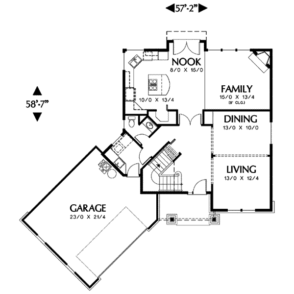 Home Plan - Craftsman Floor Plan - Main Floor Plan #48-213