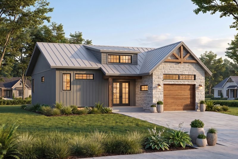 House Plan Design - Exterior - Front Elevation 3 for Craftsman House Plan #23-2305 - 2 bed, 1 bath