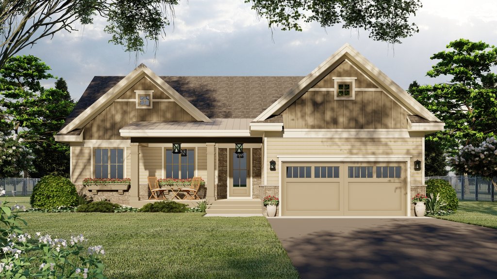 Ranch Style House Plan - 3 Beds 2 Baths 1664 Sq/Ft Plan #51-1210 ...