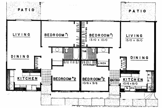 Floor Plan - Main Floor House Plan #303-213 - 2 bed, 1 bath