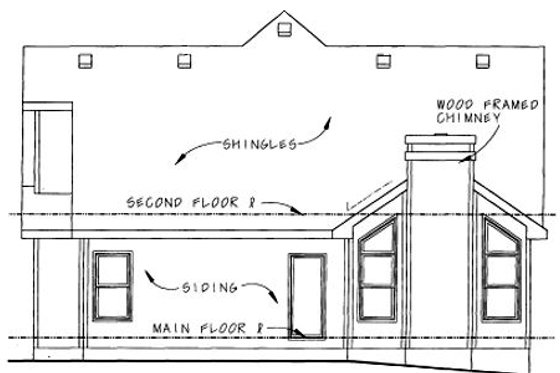 Exterior - Rear Elevation for Farmhouse House Plan #20-1233 - 4 bed, 3 bath