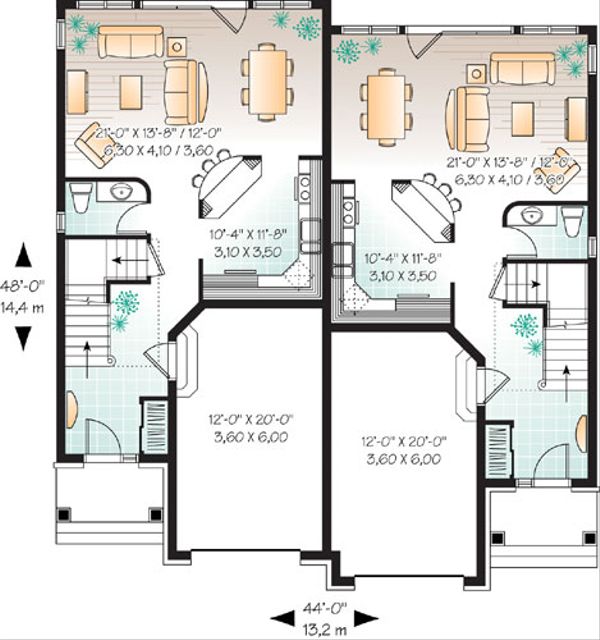 Architectural House Design - European Floor Plan - Main Floor Plan #23-2171