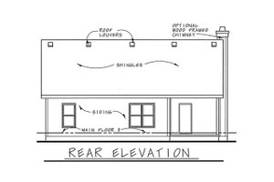 Exterior - Rear Elevation for Craftsman House Plan #20-2233 - 3 bed, 2 bath
