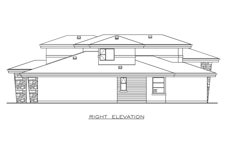 House Plan Design - Exterior - Other Elevation for Prairie House Plan #1100-53 - 4 bed, 3.5 bath