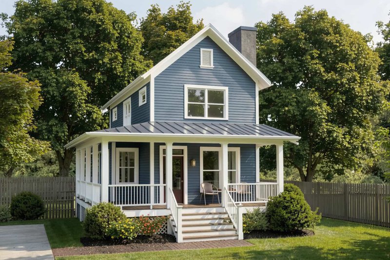 Farmhouse Style House Plan - 3 Beds 2 Baths 1414 Sq/Ft Plan #79-270 Exterior