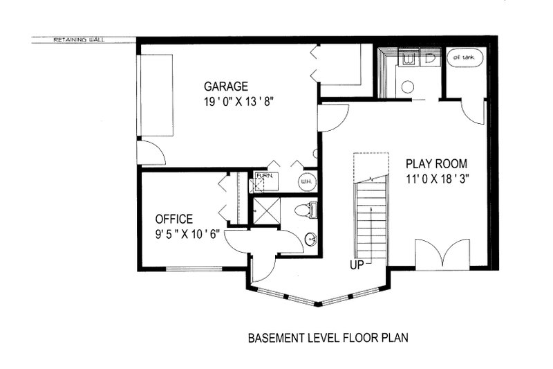 House Blueprint - Floor Plan - Lower Floor for Craftsman House Plan #117-1099 - 3 bed, 4.5 bath