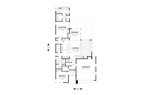 Floor Plan - Main Floor for Modern House Plan #48-530 - 3 bed, 2.5 bath