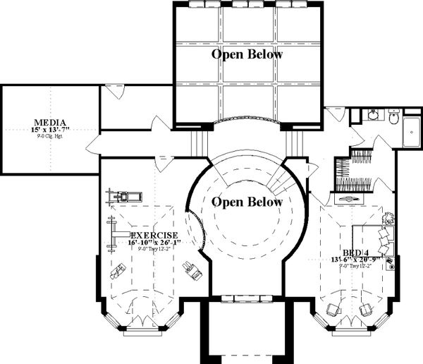 Colonial Floor Plan - Upper Floor Plan #63-411