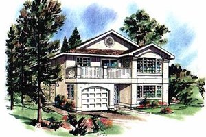 European Exterior - Front Elevation Plan #18-133