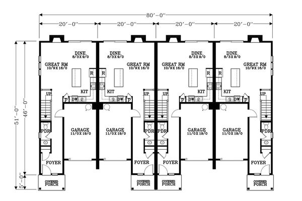 Craftsman Floor Plan - Main Floor Plan #53-489