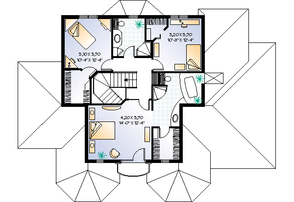 House Design - European Floor Plan - Upper Floor Plan #23-276