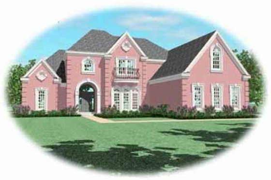 Exterior - Front Elevation for European House Plan #81-368 - 4 bed, 3.5 bath