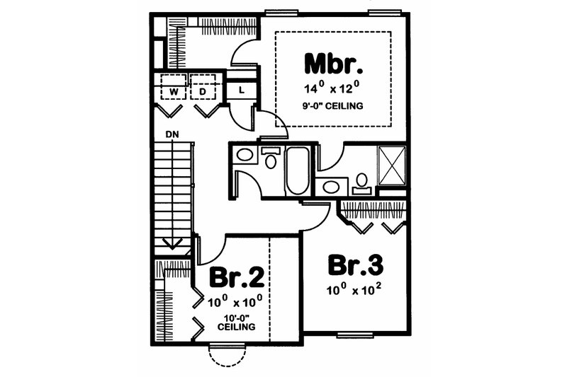 Dream House Plan - Floor Plan - Upper Floor for Traditional House Plan #20-2621 - 3 bed, 2.5 bath