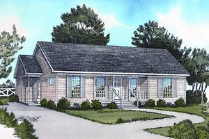 Cottage Exterior - Front Elevation Plan #16-244