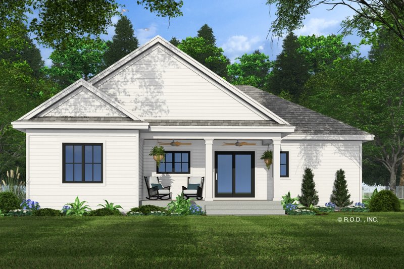 House Design - Exterior - Rear Elevation for Farmhouse House Plan #51-1486 - 2 bed, 2 bath