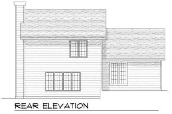 Exterior - Rear Elevation for Traditional House Plan #70-651 - 3 bed, 2 bath