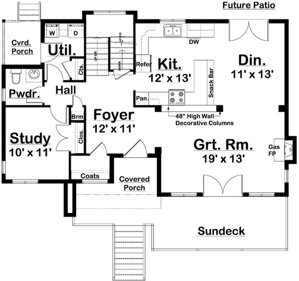 House Plan Design - Contemporary Floor Plan - Main Floor Plan #126-232