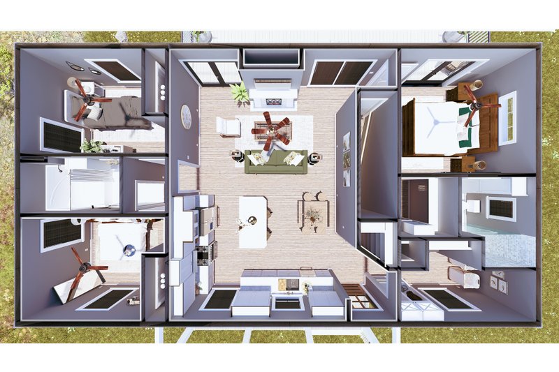 House Plan Design - Floor Plan - Main Floor for Farmhouse House Plan #44-289 - 3 bed, 2 bath