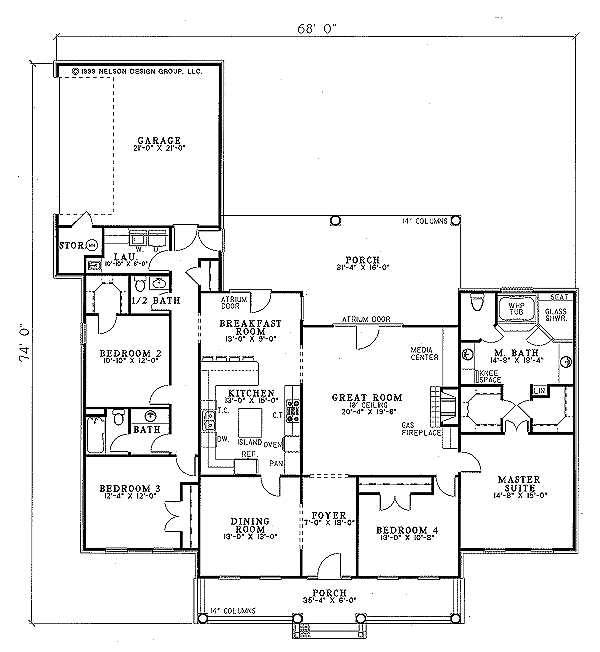Farmhouse Floor Plan - Main Floor Plan #17-1037