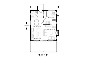 Floor Plan - Main Floor for Contemporary House Plan #23-2660 - 2 bed, 1 bath