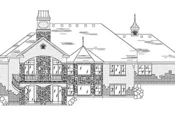Exterior - Rear Elevation for Bungalow House Plan #5-281 - 5 bed, 3.5 bath