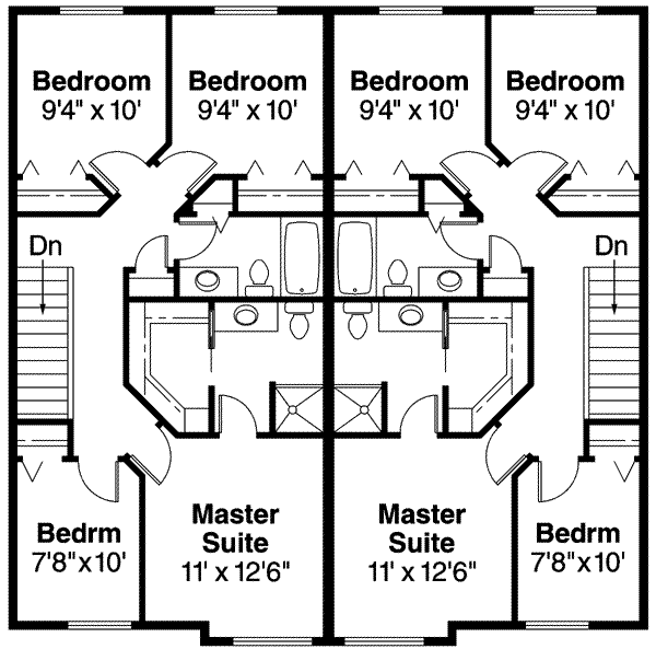 House Design - Traditional Floor Plan - Upper Floor Plan #124-571
