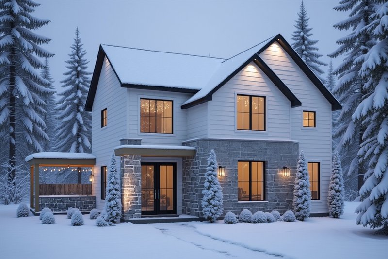 Architectural House Design - Exterior - Front Elevation 3 for Modern House Plan #23-2865 - 3 bed, 1.5 bath