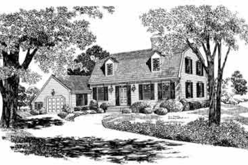 Architectural House Design - Colonial Exterior - Front Elevation Plan #72-355