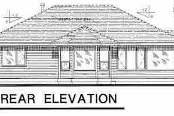 Exterior - Rear Elevation for Traditional House Plan #18-1028 - 3 bed, 2 bath