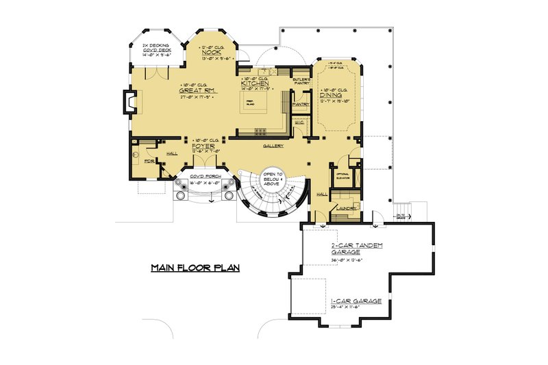 Home Plan - Floor Plan - Main Floor for Victorian House Plan #1066-55 - 5 bed, 4 bath