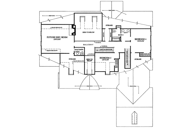 Home Plan - Floor Plan - Upper Floor for Colonial House Plan #137-228 - 5 bed, 3 bath